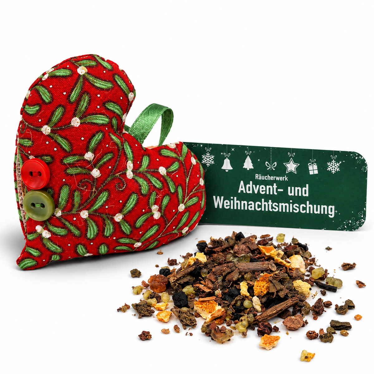 Achanta Weihnachtsherz aus Stoff (Handarbeit)