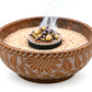 Räucherschale aus Speckstein – Orientalisches Design ockergelb