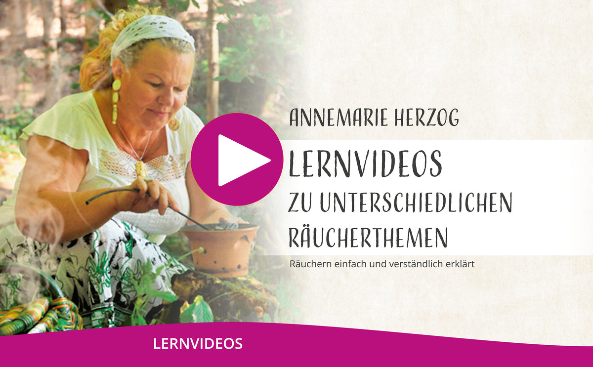 Annemarie Herzog erklärt das Räuchern in Lernvideos zu verschiedenen Räucherthemen