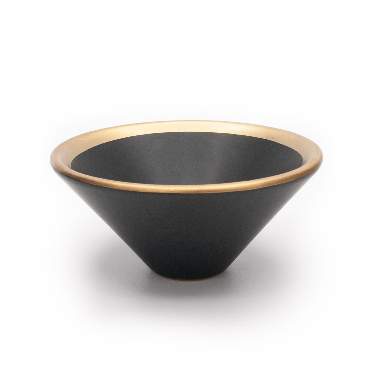 Räucherschale aus Keramik schwarz/gold
